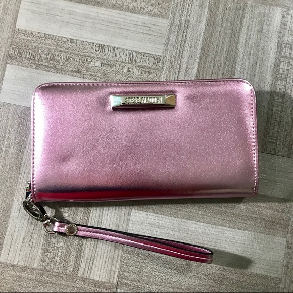 Steve Madden Handbags - Steve Madden Metallic Wallet | pink